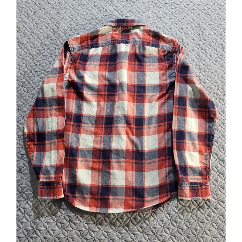 American Eagle Flannel Shirt Classic Fit Button Up Plaid Red Blue Size‎ M - Picture 3 of 12